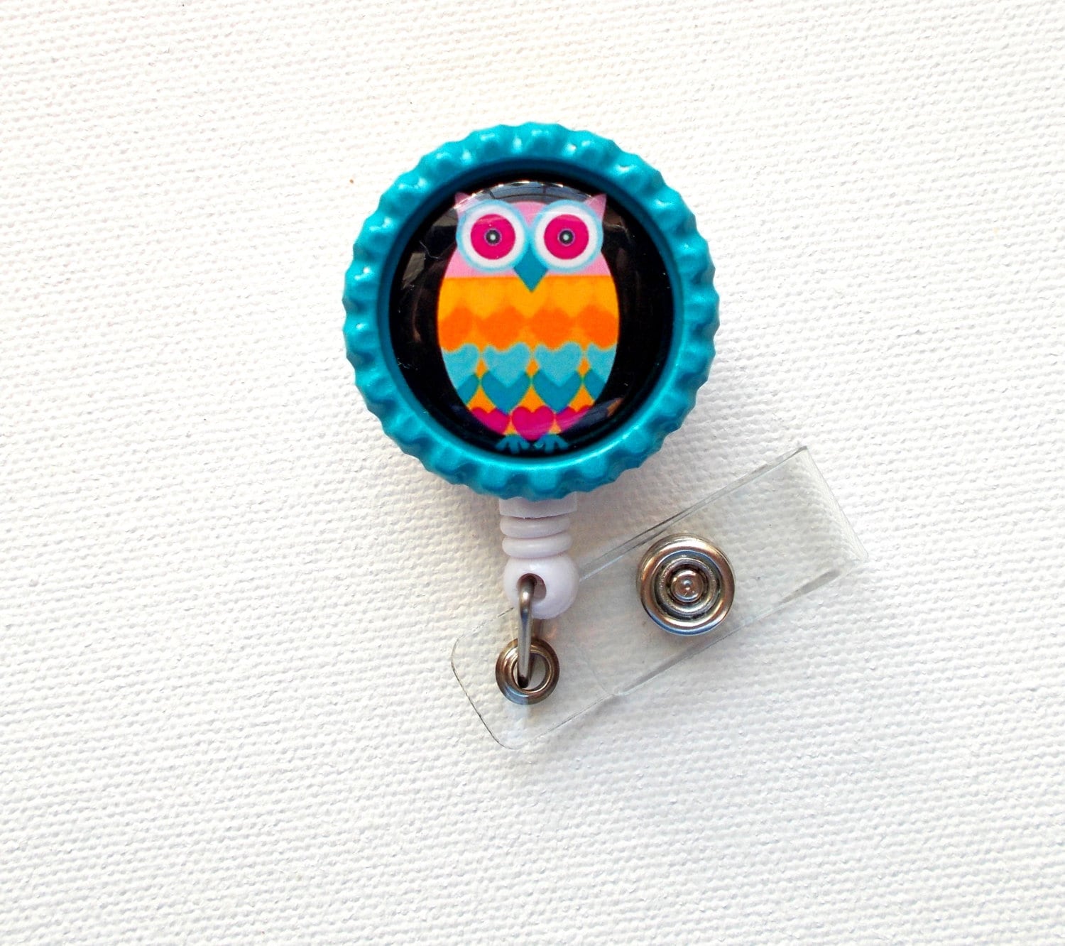 Rainbow Owl ID Badge Holder ID Badge Reel Name Tag Badge Etsy