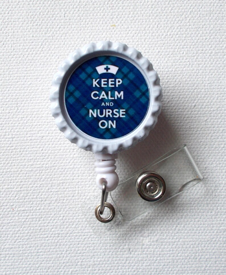 Keep Calm and Nurse on Tartan Blue ID Badge Holder Badge Etsy