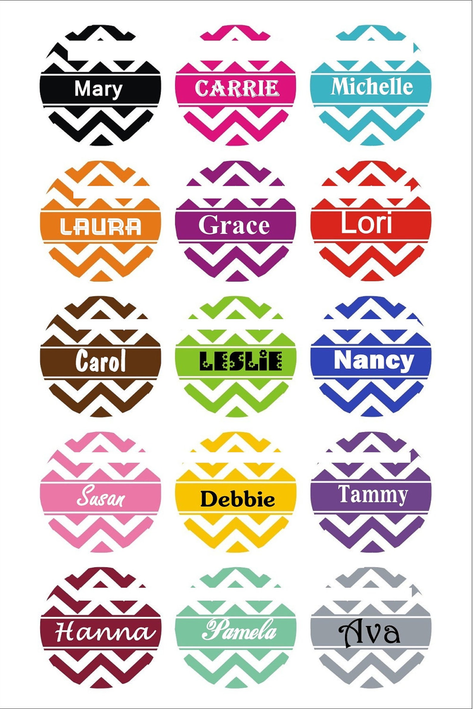 Chevron Blue Monogram Badge Holder Name Badge Holder Etsy