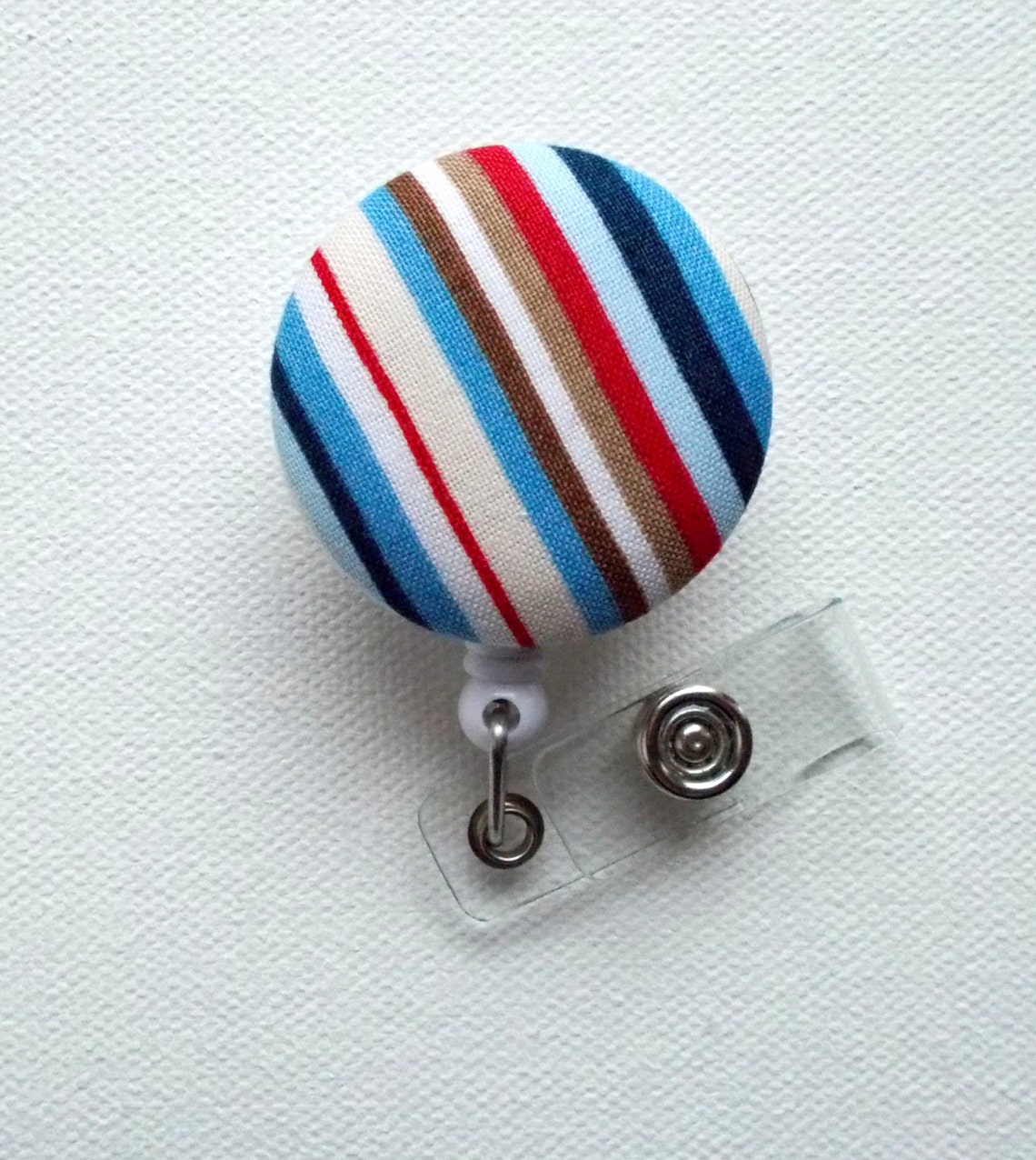 Multi Striped ID Badge Holder Mens Badge Reel Name Badge Etsy