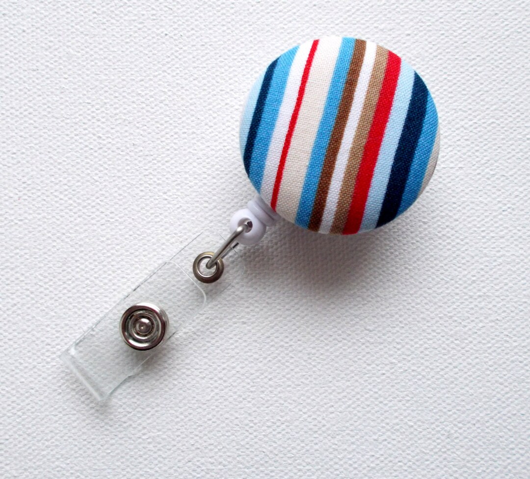 Multi Striped ID Badge Holder Mens Badge Reel Name Badge Etsy