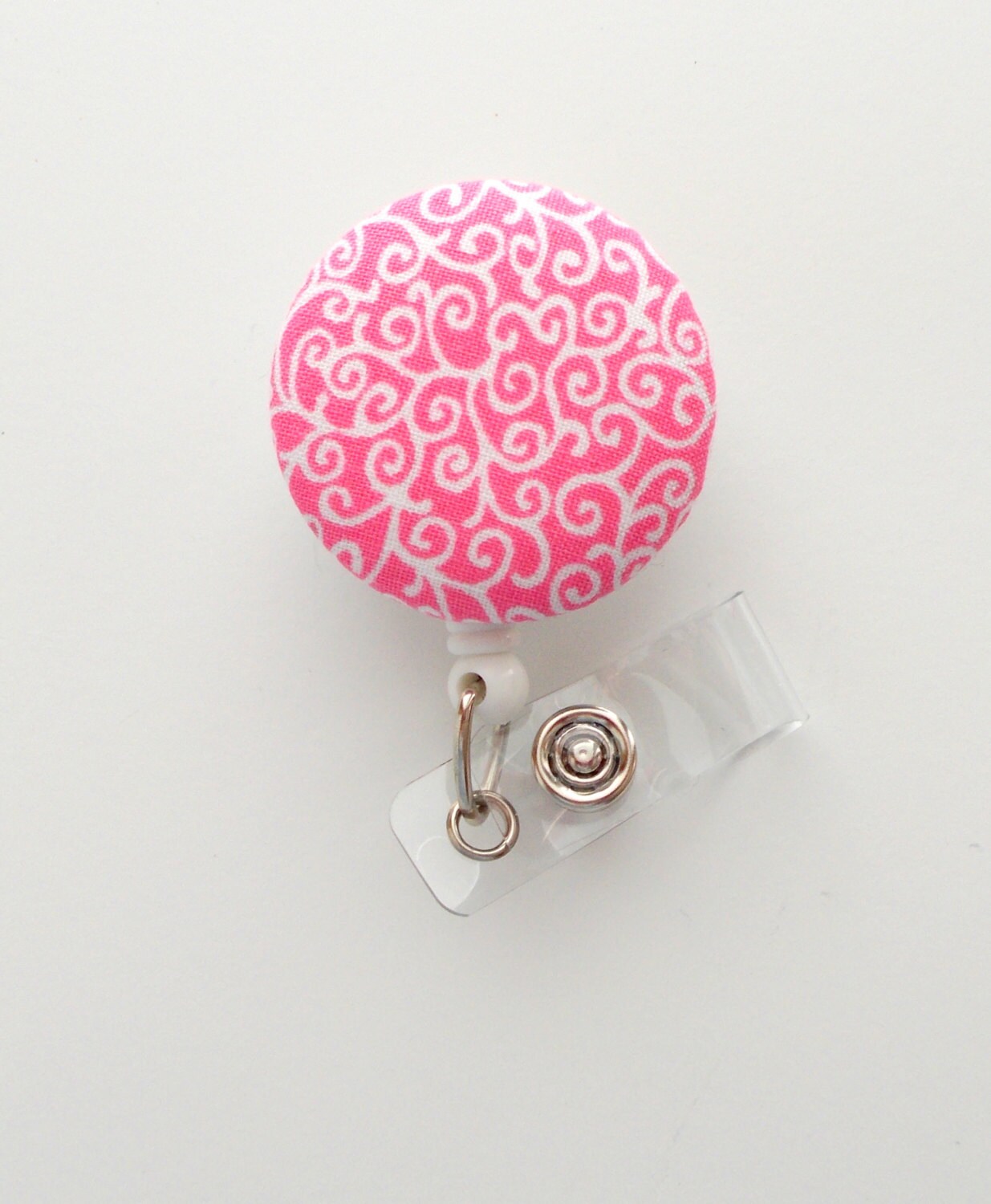 Pink Paisley Cute ID Badge Reel Nurse Badge Holder Etsy