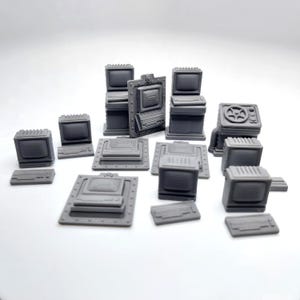 Computers - Miniatures, 28mm scale, CRT, Monitor, Sci-Fi, Space, Dungeons and Dragons, D&D, DnD, TTRPG, Tabletop, Fantasy, BriteMinis