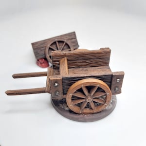 Wózek i zepsuty wózek - Miniatury, skala 28 mm, Dungeons and Dragons, D&D, DnD, TTRPG, Gry planszowe, Fantasy, BriteMinis