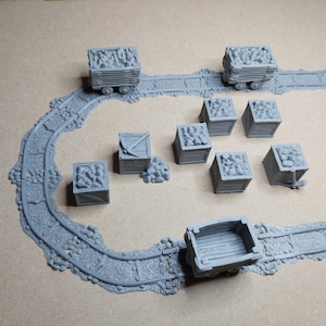 Mine Carts - Miniatures, 28mm, Dungeons and Dragons, D&D, DnD, TTRPG, Tabletop, Fantasy, BriteMinis