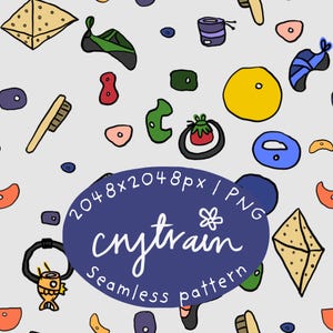 Bouldering Climbing Holds Seamless Pattern, Sporty Gym Design (Digital Product 2048x2048 px)