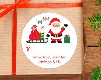 Christmas Stickers Personalized Gift Labels Ho Ho Ho Santa Sheet Of Christmas Stickers Personalized Gift Labels Ho Ho Ho Santa Sheet Of