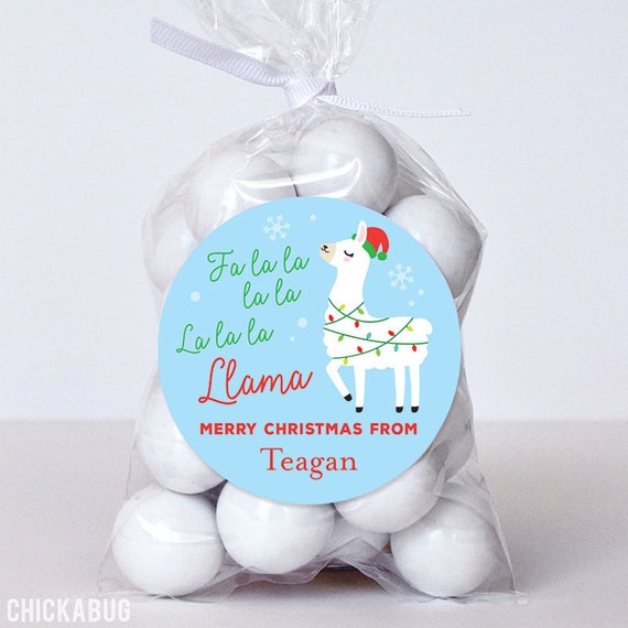 Christmas Stickers - Fa la la Llama - Sheet of 12 Il_570xn