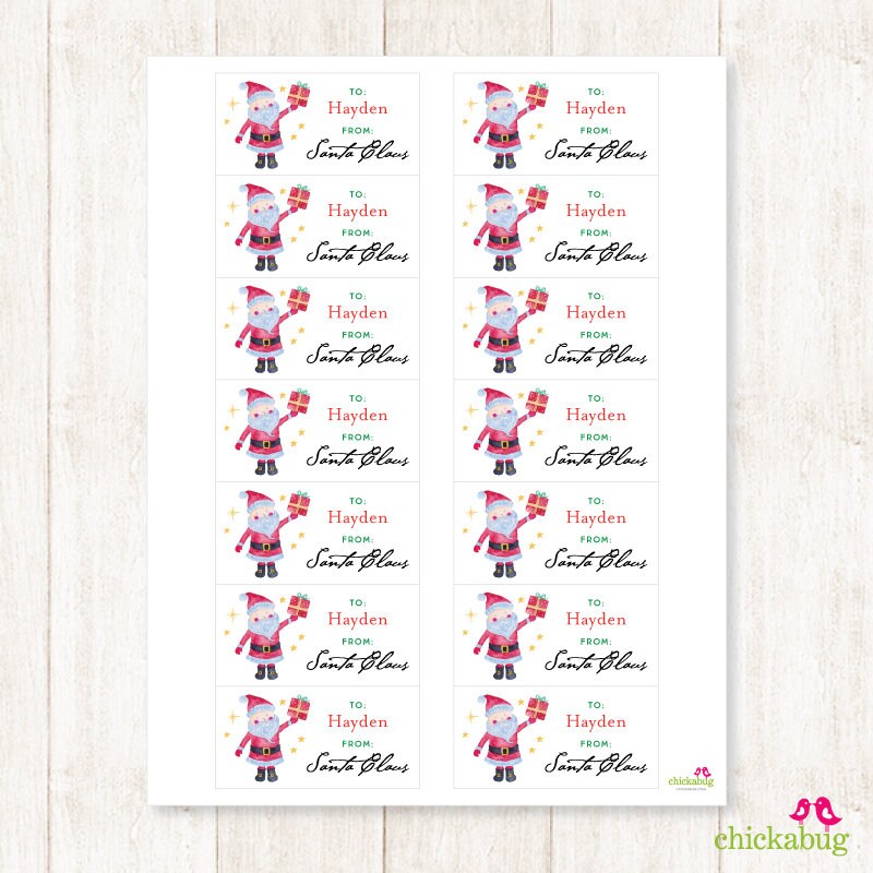 Christmas labels, christmas eve box, xmas eve boxes Christmas Gift Labels To Child From Santa Claus Merry | Etsy