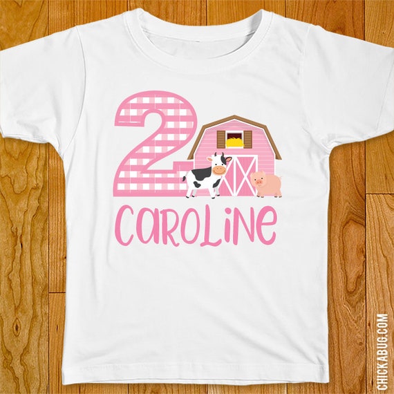 Pink Farm Birthday Iron-On Transfer Il_570xn