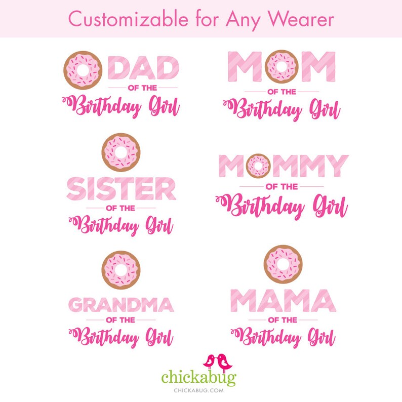 Download Pink Donut Birthday Iron-On Mom/Dad/Family of the Birthday ...