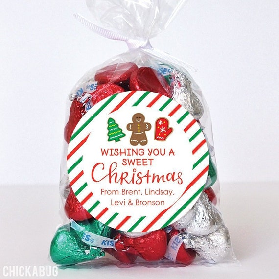 Christmas Cookie Stickers - Wishing You A Sweet Christmas - Sheet of 12 Il_570xn