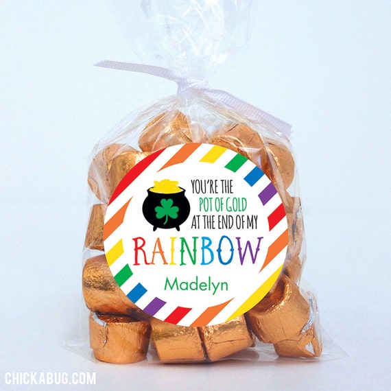 St. Patrick's Day Stickers - You're the Pot of Gold at the End of My Rainbow - Sheet of 12 or 24 Il_570xn