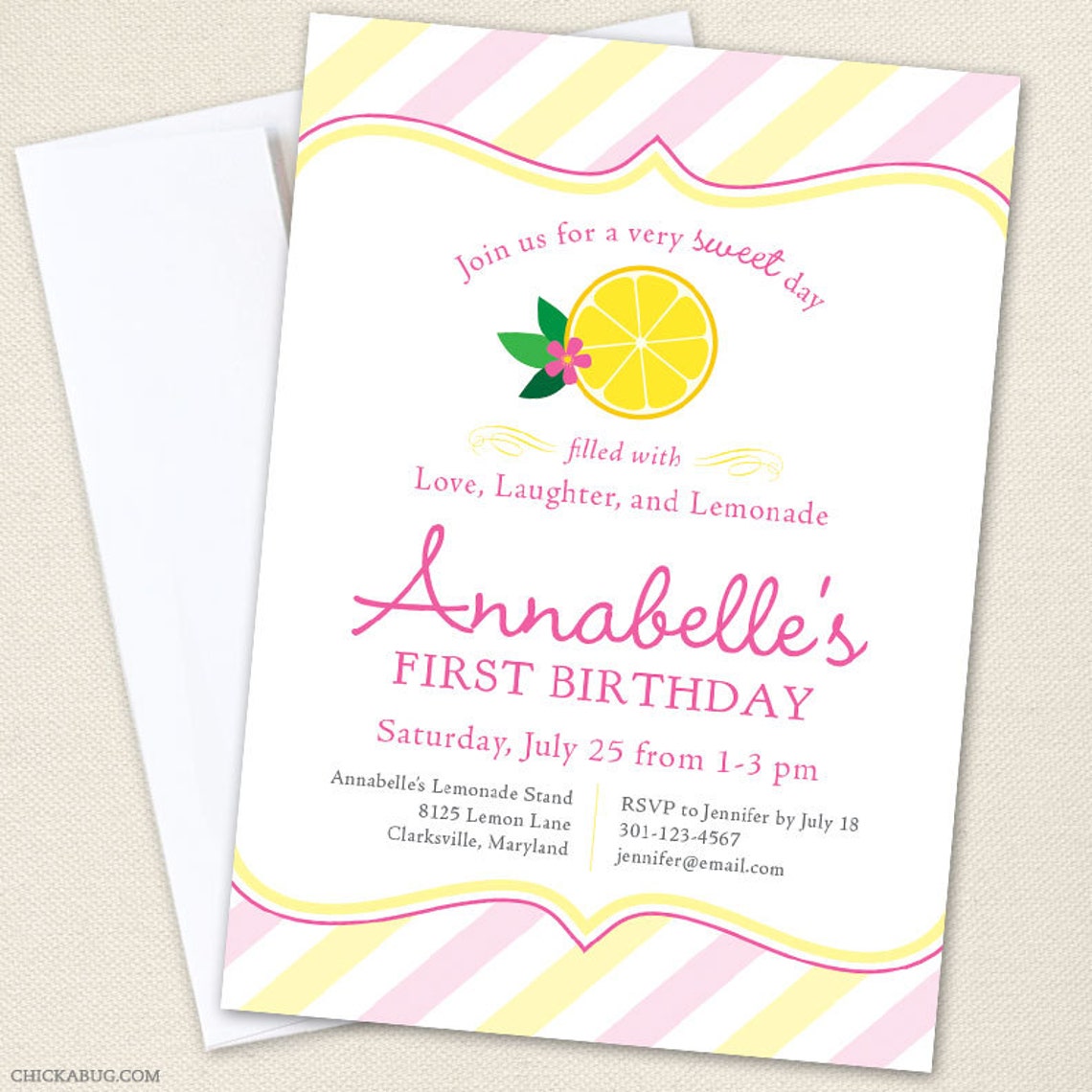 Pink Lemonade Party Invitations Professionally printed or Etsy