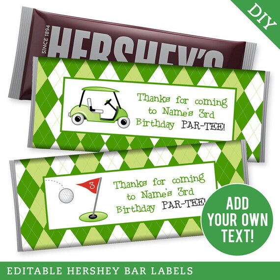 EDITABLE INSTANT DOWNLOAD Golf Party Hershey Labels - Editable, printable golf party favors Il_570xn