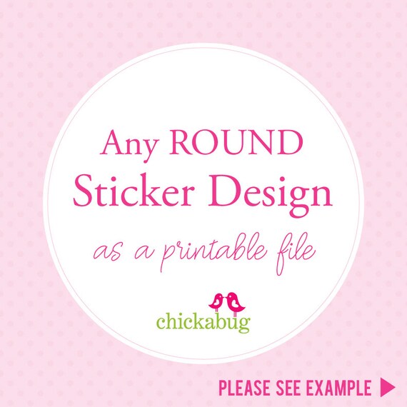 Any ROUND sticker design as a DIY printable PDF file - Compatible with Avery label 22807 Il_570xn