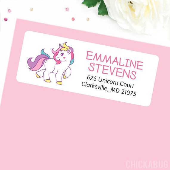 Unicorn Address Labels - Set of 30 Il_570xn