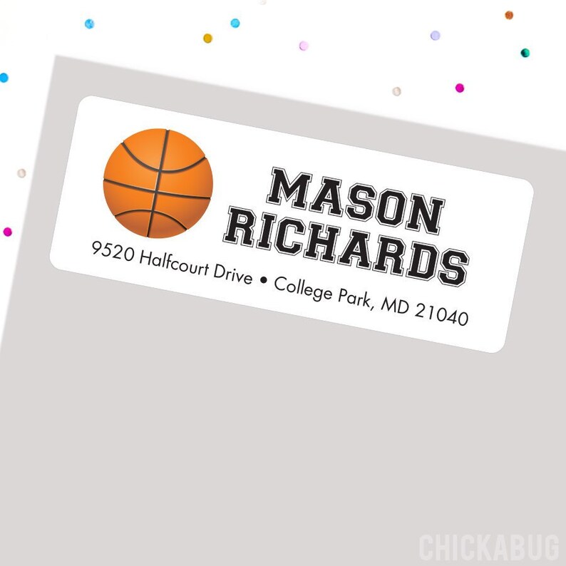Basketball Address Labels Set of 30 Etsy