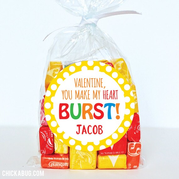 Valentine's Day Stickers - Valentine, You Make My Heart Burst! - Sheet of 12 Il_570xn