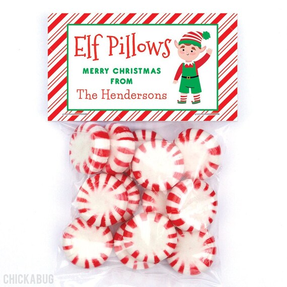 Elf Pillows Christmas Treat Labels Bags Make 24 Gifts Etsy