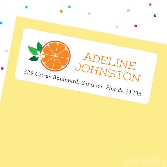 Orange Address Labels - Sheet of 30 Il_570xn
