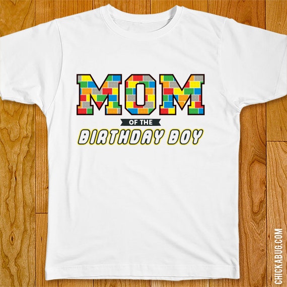 Building Bricks Birthday Iron-On - Mom/Dad/Family of the Birthday Boy - Customize for any wearer! Il_570xn