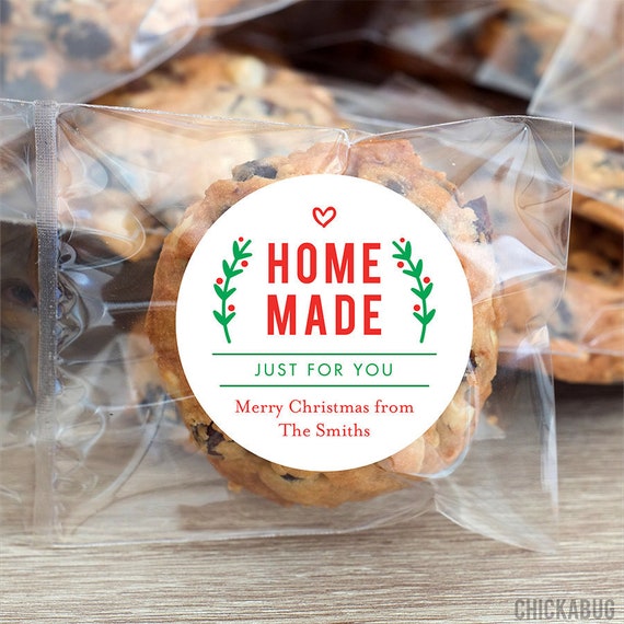Christmas Stickers - Personalized Gift Labels - Home Made Just For You - Sheet of 12 Il_570xn