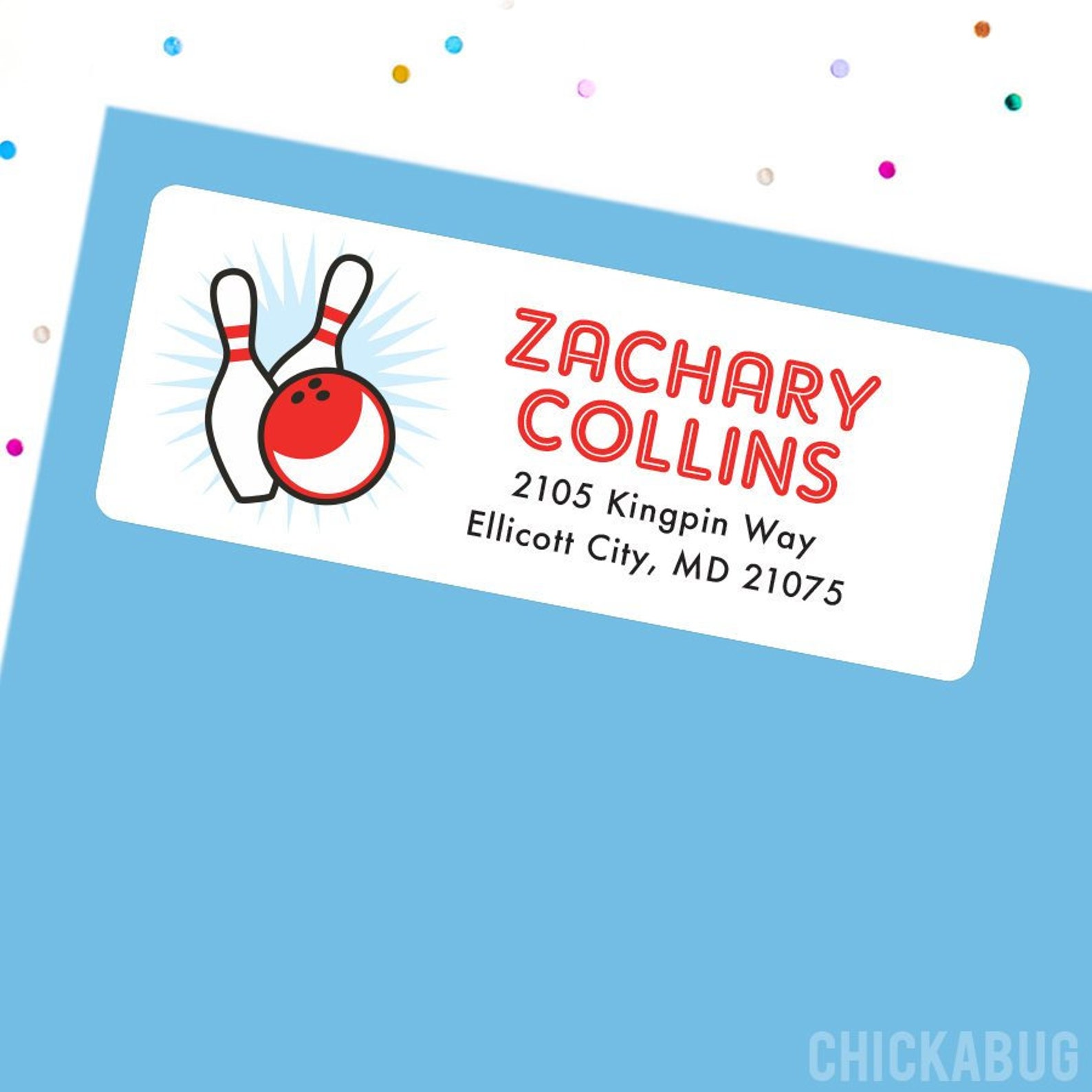 Bowling Address Labels / Bowling Ball Address Labels Set of Etsy