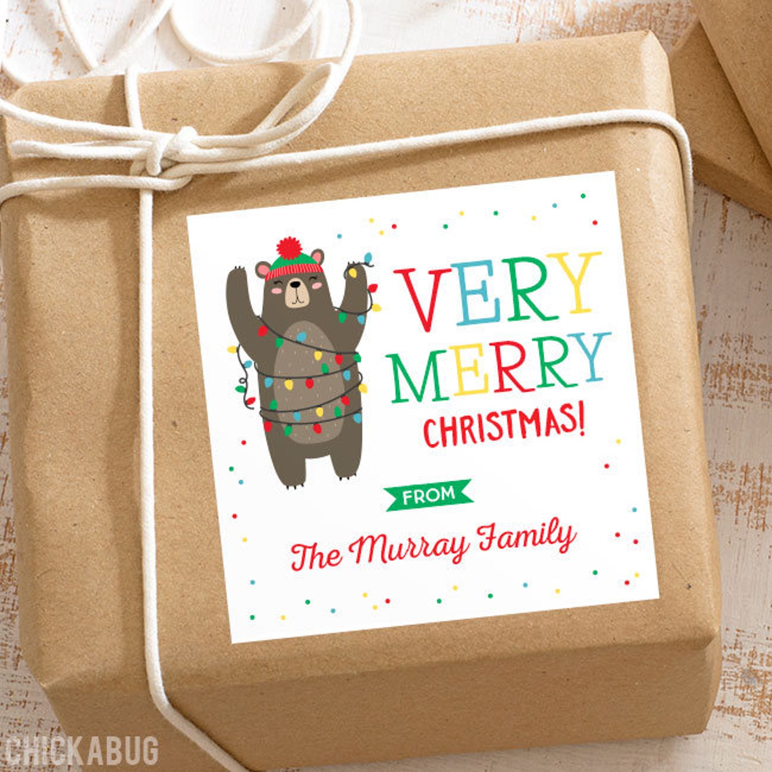 Personalized Christmas Gift Stickers Very Merry Christmas | Etsy