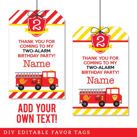 Party Labels Favor Labels Firefighter Labels Gift Tag Personalized Labels Fire Truck Labels Birthday Personalized Stickers
