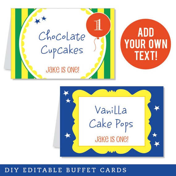 Editable Instant Download Goodnight Moon Party Buffet Cards Etsy