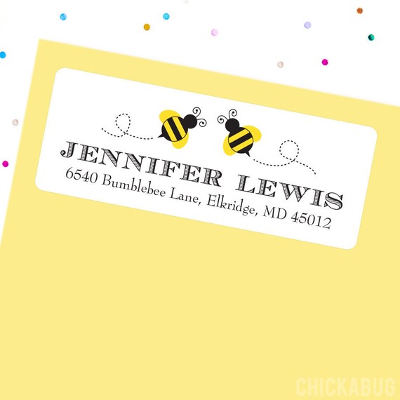 30 Custom Bee Personalized Address Labels