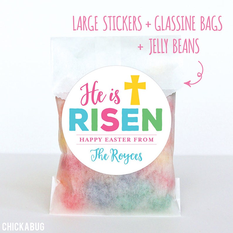 Religious Easter Stickers He Is Risen with Etsy