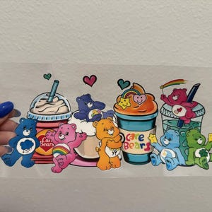 Bears Cartoon Cups UV DTF Wrap Transfer 16oz | No Heat Needed | Waterproof | Permanent Adhesive