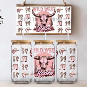 Wild West Rodeo Western Cowgirl Skull UV DTF Wrap Transfer 16oz | No Heat Needed | Waterproof | Permanent Adhesive