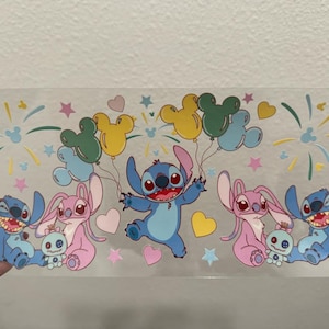 Blue Cartoon Dog Theme Park UV DTF Wrap Transfer 16oz | No Heat Needed | Waterproof | Permanent Adhesive