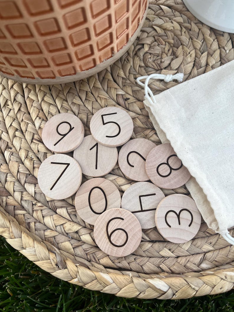 Personalized Wooden Letter & Number Discs – Montessori Learning Tools ...