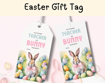 Teacher Easter Gift Tags, Easter Teacher Gift, Easter Printables, Kids Easter Basket, Printable Treat Bag Tag, Basket Tag for Easter,
