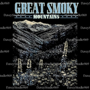 Great Smoky Mountains Digital Download, Wildflower Png, Retro Tennessee File, National Park Svg, Nature Graphic, Halloween Gift
