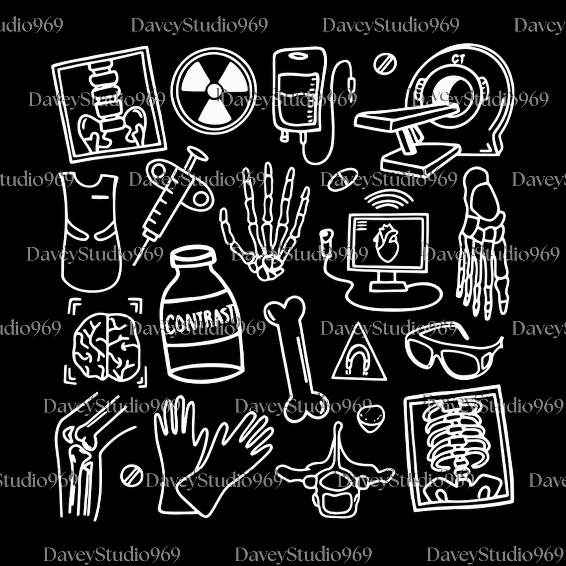 Radiology Doodles PNG, Rad Tech Skeleton Digital Design, Graduation ...