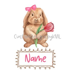 Personalized Coquette Easter Names for Girls | Cute Bunny Name PNG | Made to Order Custom Easter Name
