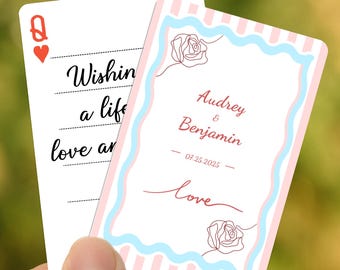 Personalized Wedding Playing Cards, Custom Guest Book Alternative, Bridal Shower Favor, Photo Playing Cards, Engagement Gift, Christmas Gift