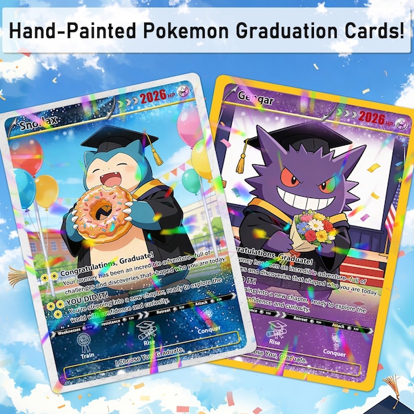 Personalized  Pokémon Graduation Card, Class of 2026, Pokemon Card Gift for Graduate, 2026 Graduation Keepsake, Gamer Grad Gift for Him/Her