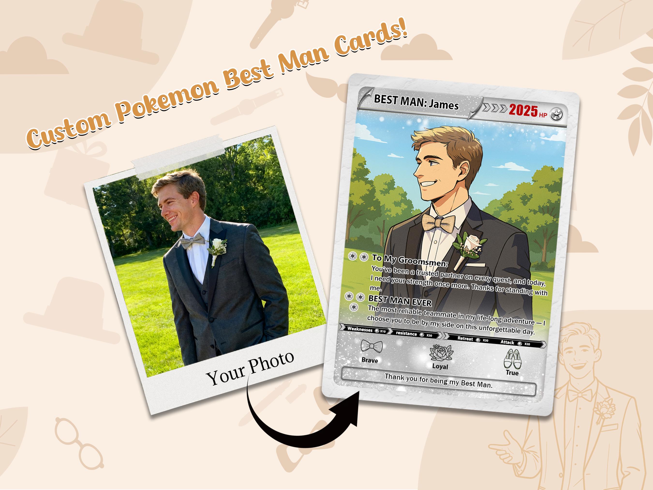 groomsmen pokemon card Groomsman Trading Card, Groomsman Draft Card, Groomsmen gift, Best Man –  Artsypartydesign main image 0