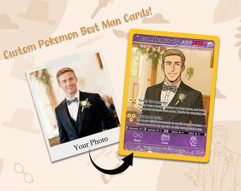 groomsmen pokemon card Custom Pokémon Groomsman Card, Personalized Best Man Game Card, Wedding  Party Gift, Anime Photo Card for Groomsmen, Gift for Pokémon Fans
