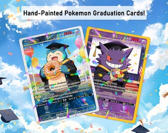 卒業 10th Graduation グラデュエーション プロモ カード Custom Pokemon Graduation Card, Hand Painted Pokemon Card for