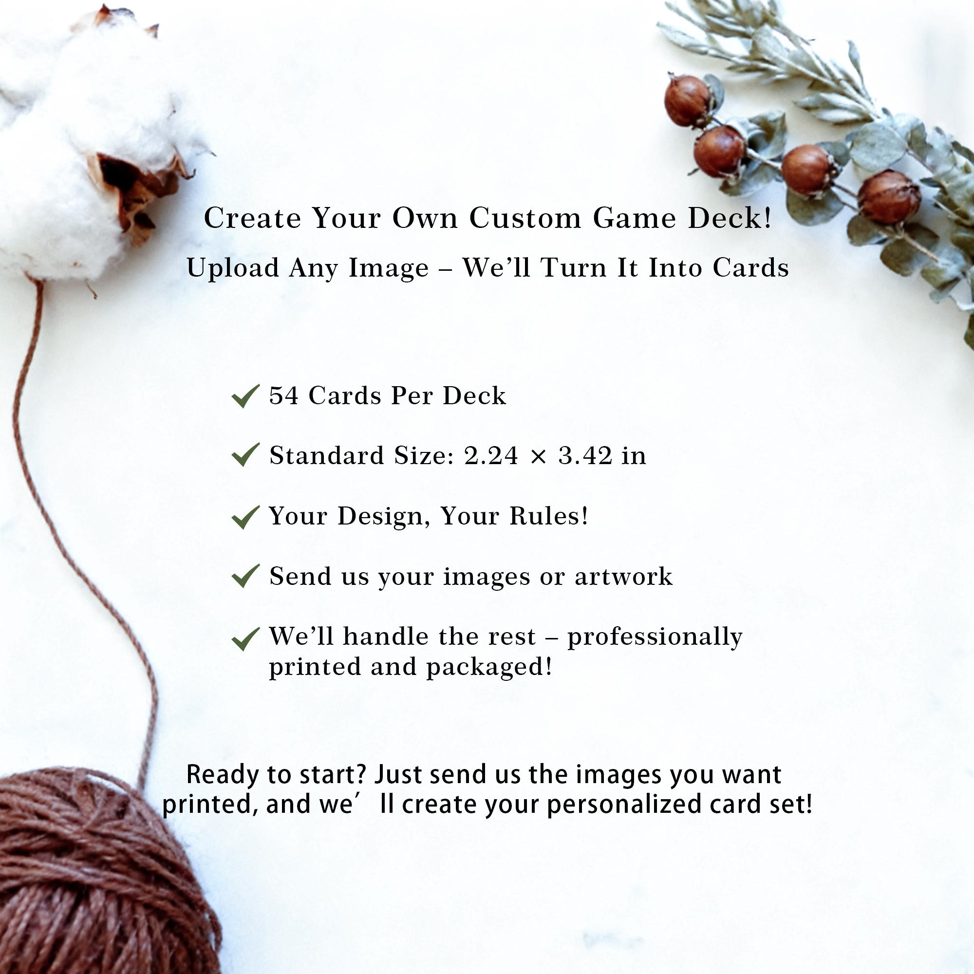 Custom Game Cards, Matching Playing Cards, Personalized Board Game Deck ...