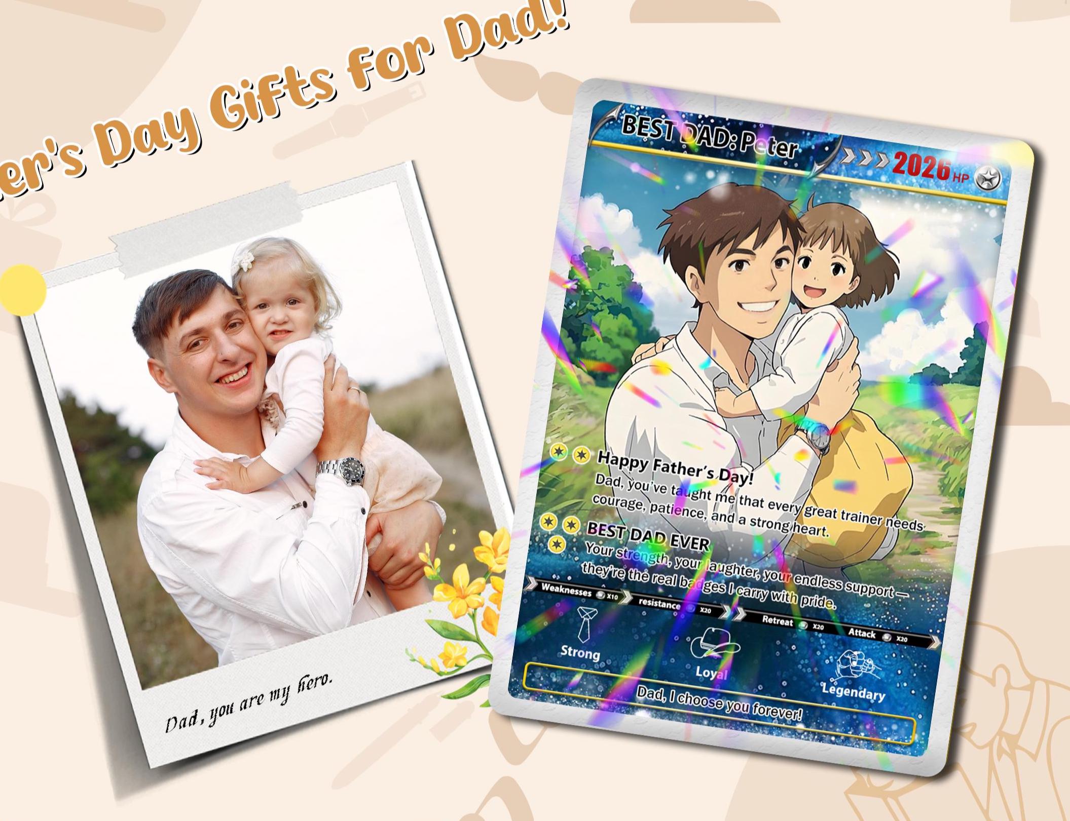 Personalized Father's Day Pokemon Card, Custom Pokemon Photo Cards, Gifts  for Gamer Dad, Father's Day Gift, Custom Pokemon Trainer Card - Etsy