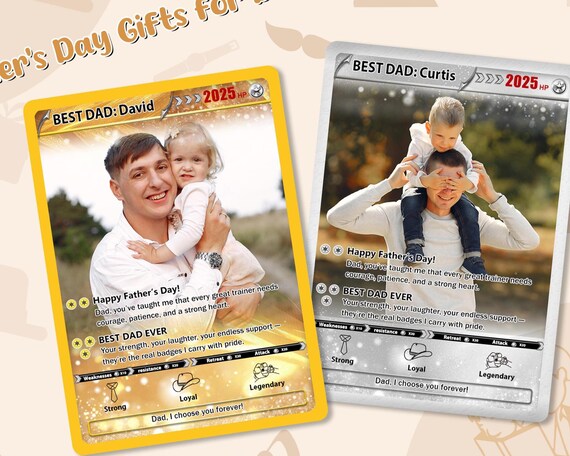 dad pokemon card Personalized Poke Father's Day Card - Best Dad Ever - Custom Gift for Dad - Father's Day Gifts - Custom Pokemon Card - Dad Gifts