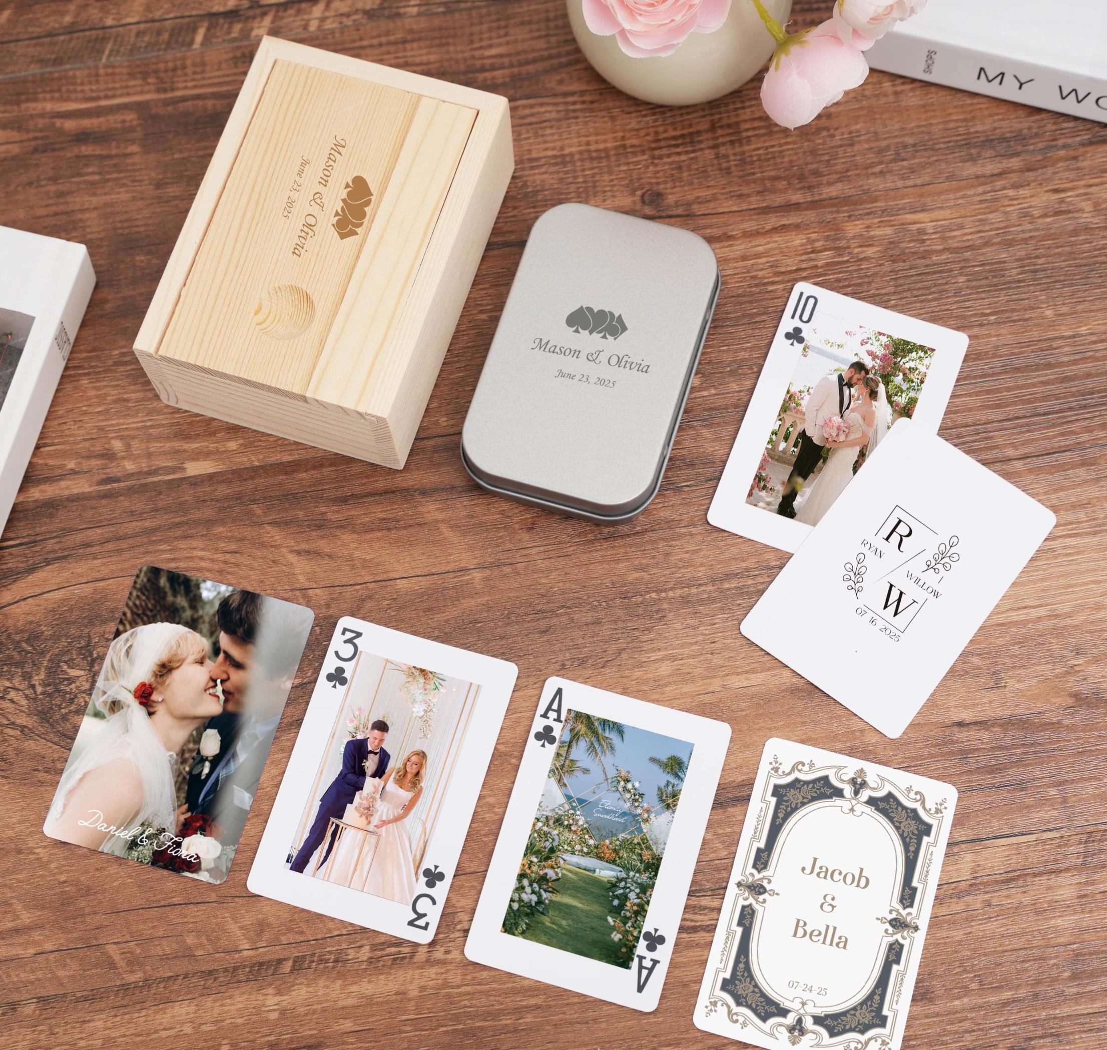Custom Photo Wedding Poker Cards – Guest Book Alternative, Couple's Photos Playing Cards, Wedding Playing Cards, Engagement/Wedding Gifts